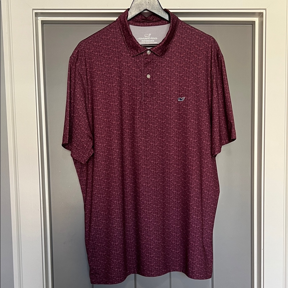 Vineyard Vines Men's Burgundy Polo Shirt Size XL - LIKE NEW